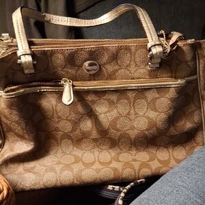 Coach Tan Signature Shoulder Bag